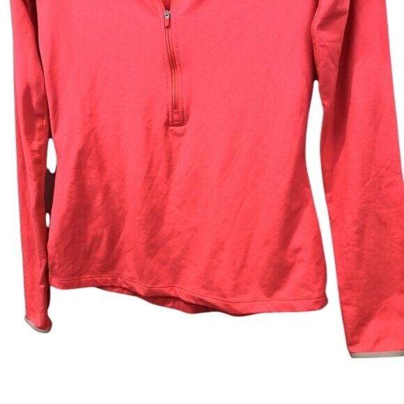 Nike Pro Dri-Fit Womens Coral Quarter Zip Long Sleeve Pullover Size M Sweater - Picture 7 of 7